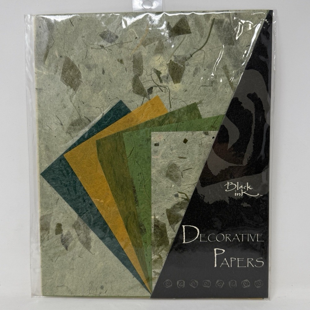 Black Ink Decorative Paper Pack - Forest Greens IN-9914 - (5) 8x10" &  (5) 4x6"